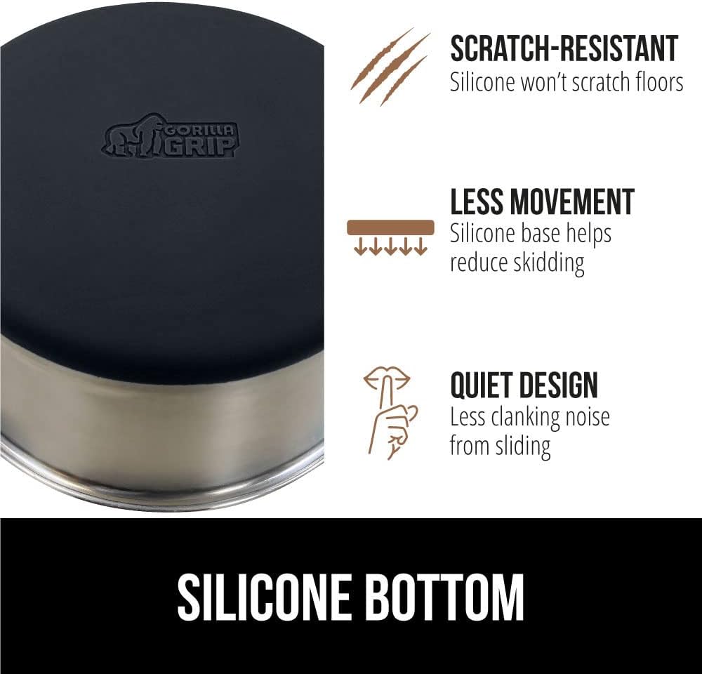 GORILLA GRIP Pet Carrier Travel Bag, Blue and Stainless Steel Dog Bowl, 4 Cup Black, 2 Item Bundle