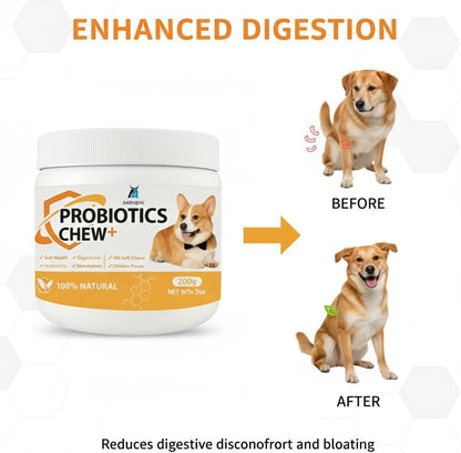 Aarkani Probiotics Chew+ – Natural Digestive & Immune Support for Dogs | 100 Soft Chicken-Flavored Chews
