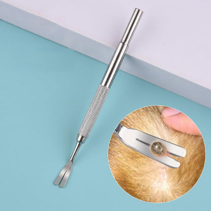 2 Pcs Dog Tick Remover Tweezer Dog Tick Puller Fine Point Curved Tweezer Cat Flea Removal Tool Pet Tick Removal Kit with Storage Box
