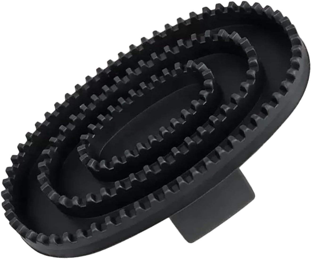 Multi-Purpose Rubber Curry Comb with Handle – Horse Grooming & Pet Bath Brush for Dogs, Cats, Livestock | Shedding Tool for Short & Long Hair