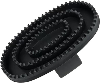 Multi-Purpose Rubber Curry Comb with Handle – Horse Grooming & Pet Bath Brush for Dogs, Cats, Livestock | Shedding Tool for Short & Long Hair