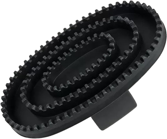 Multi-Purpose Rubber Curry Comb with Handle – Horse Grooming & Pet Bath Brush for Dogs, Cats, Livestock | Shedding Tool for Short & Long Hair