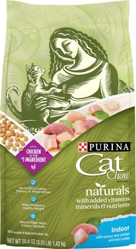 Purina Cat Chow Naturals Dry Cat Food, Indoor With Real Chicken & Turkey, 3.15 Lb Bag