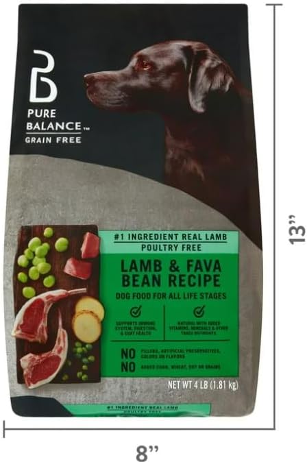 Pur Balence Lamb & Fava Bean Recipe Dry Dog Food, Grain-Free, 4 lbs