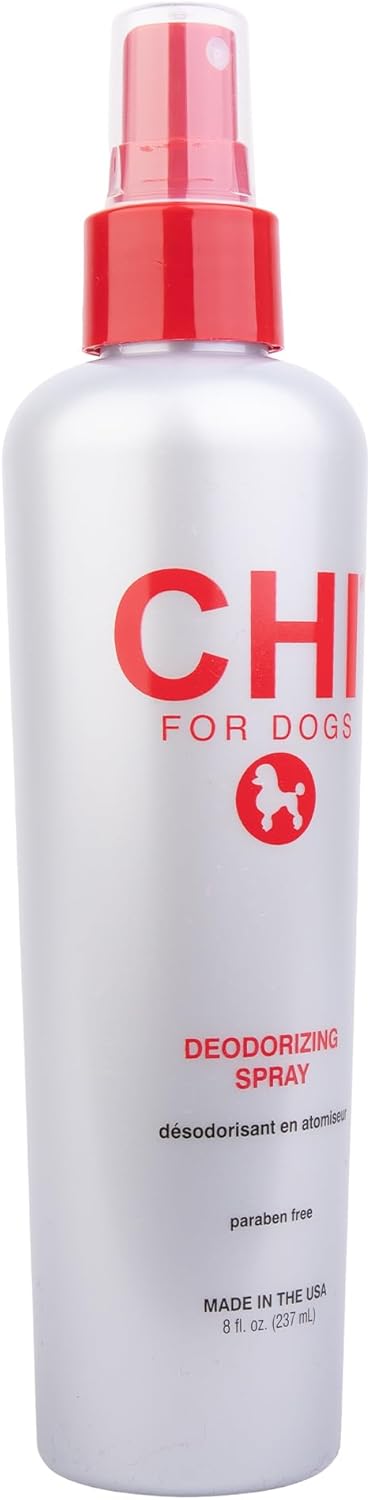 CHI for Dogs Deodorizing Spray - Odor Eliminator for Smelly Coats - Safe Deodorant Spray for Puppies and Adult Dogs - Sulfate and Paraben Free - Made in USA, 8 Fl Oz