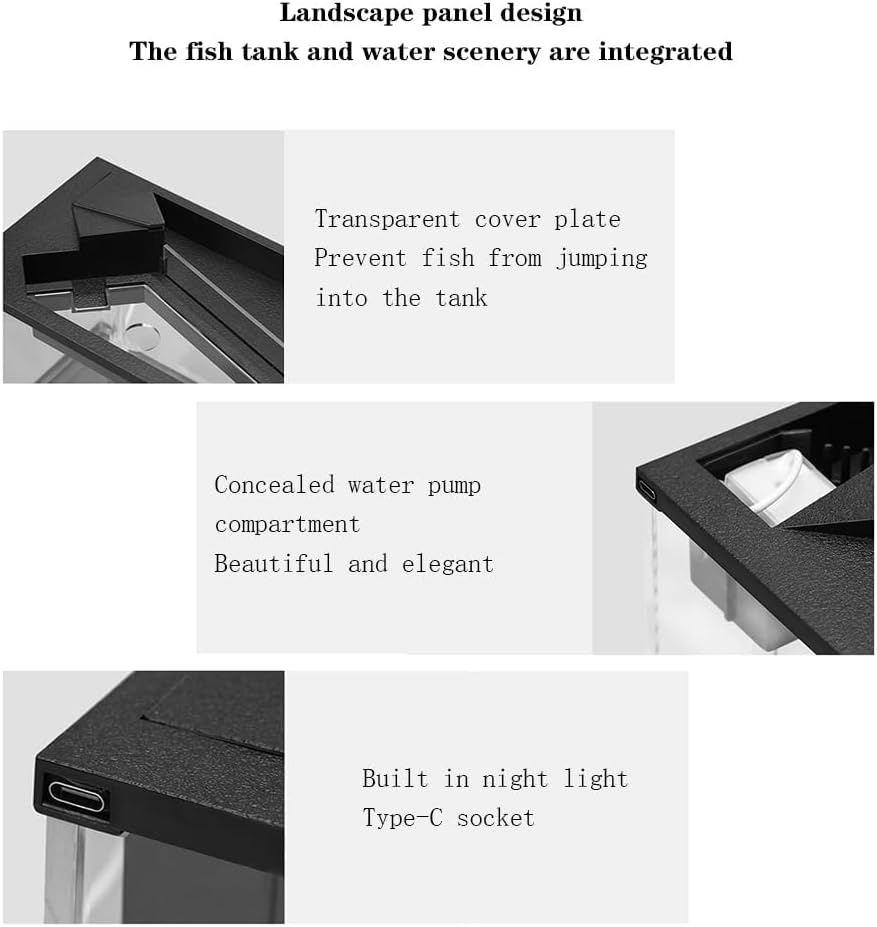 GarveeLife 3 gal Small Fish Tank, Betta Fish Tank kit with LED Light, Oxygen Generator, Fish Tank Starter Kits for Beta,Goldfish (3 gal with LED Light)