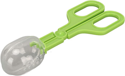 GLOGLOW Reptile Feeding Tool, Reptile Feeding Clamp Reptile Feeding and Cleaning Tool Reptile Poop Scoop with Vents for Tortoise (Green)