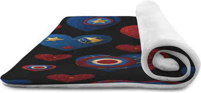 susiyo Artistic Black Heart Dark Dog Bed Mat - Super Soft & Warm Pet Pad, 25x18 Inch Machine Washable Mat for Small Medium Dogs, Couch Protector, Crate & Travel Bed Topper