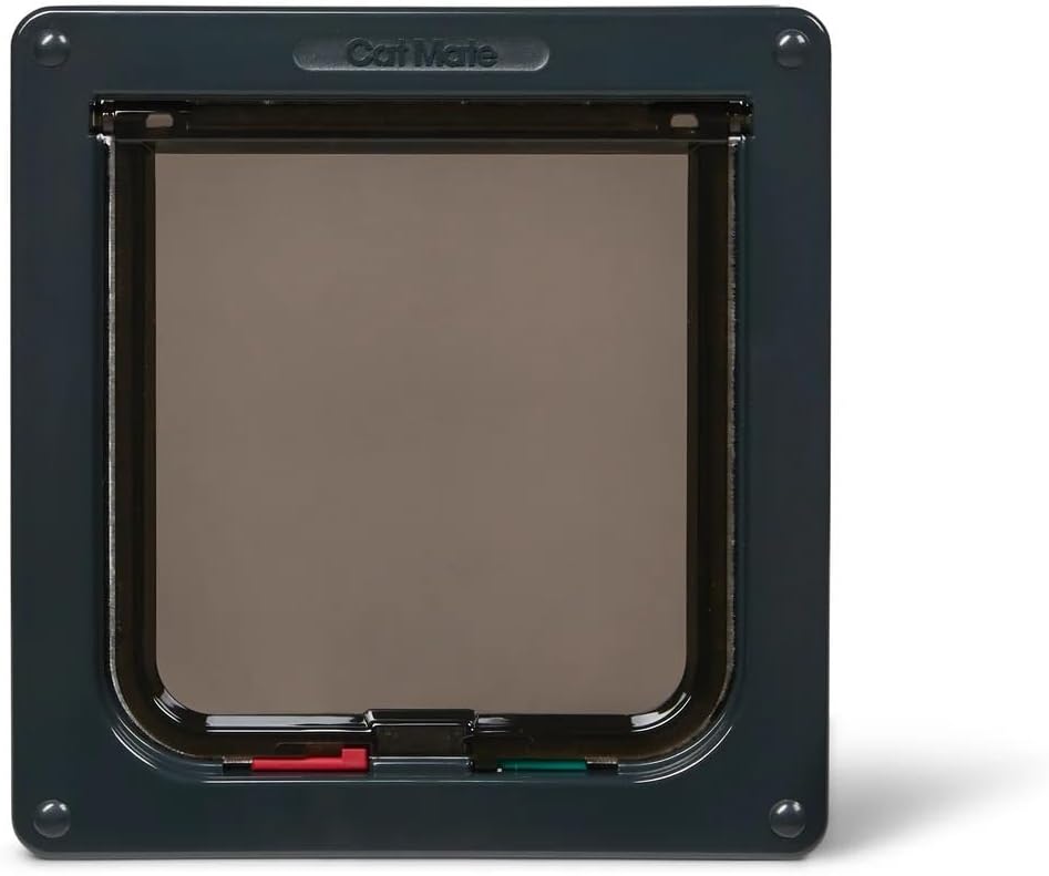 Cat Mate 4-Way-Locking Cat Flap with Door Liner to 2" (235) - Secure Lockable Door for Small to Medium Sized Cats, for UPVC, Wood and Wall, Grey