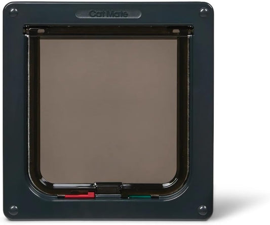Cat Mate 4-Way-Locking Cat Flap with Door Liner to 2" (235) - Secure Lockable Door for Small to Medium Sized Cats, for UPVC, Wood and Wall, Grey