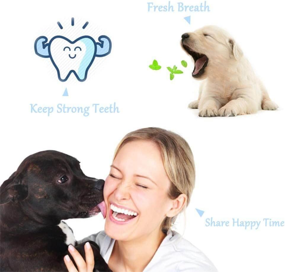 Orgrimmar 4 Pcs Three Sided Pet Toothbrush Dog Brush Addition Bad Breath Tartar Teeth Care Dog Cat Cleaning Mouth