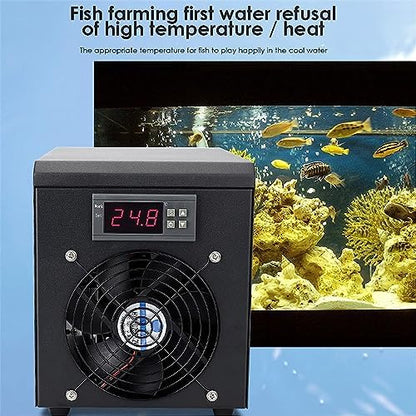 60L Electronic Aquarium Water Chiller Aquarium Digital Fish Tank Cooling Heating Machine 180W 100-240V Cold and Warm Water Machine