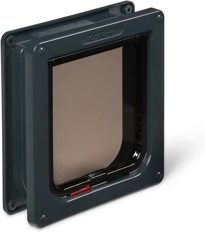 Cat Mate 4-Way-Locking Cat Flap with Door Liner to 2" (235) - Secure Lockable Door for Small to Medium Sized Cats, for UPVC, Wood and Wall, Grey