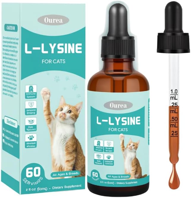 L-Lysine for Cats, Lysine Supplement for Support Immune System,Respiratory Eye Health
