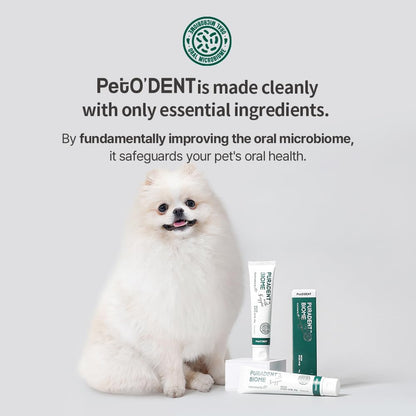 PetO’Dent Enzymatic Toothpaste for Dogs, Freshens Breath & Cleans Teeth, Reduces Plaque & Tartar, Safe for Puppies with No Artificial Ingredients, Oral Biome, Gum Care, 2.47 oz