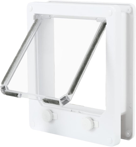 Cat Door, Pet Doors for Cats - Wall Dog Door Cat Flap Door White | In the Wall Cat Door, Interior Door for Dogs, Pet Exterior Door for Indoor, Outdoor, Window, Wall