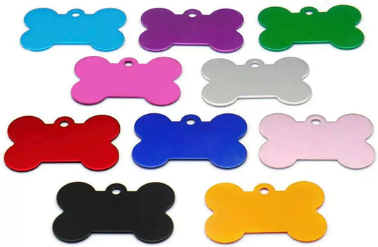 Dog Cat ID Tags in 10 Colors, Customized Pet Name Tags - Pawtographize - Personalized Dog and Cat Tags up to 4 Lines of Customized Text on Back