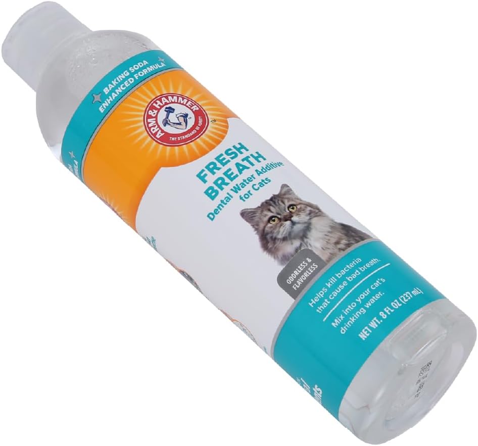 Arm & Hammer for Pets Advanced Care Dental Water Additive for Cats | Cat Teeth Cleaning Product for All Cats | Odorless and Flavorless Cat Dental Rinse, 8 Ounces