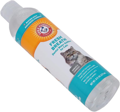 Arm & Hammer for Pets Advanced Care Dental Water Additive for Cats | Cat Teeth Cleaning Product for All Cats | Odorless and Flavorless Cat Dental Rinse, 8 Ounces