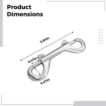 Dog Leashes 12 Pcs Zinc Alloy Clips for, Double Hook Spring with 3.9 in / 10 Cm Length, Swivel Design, 0.4 in / 1.2 Cm Diameter, Perfect Connection Leash and Collar for