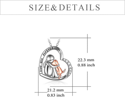 YFN Sterling Silver Keepsake Dog Pendant Necklace Dog Lover Memorial Gifts for Women