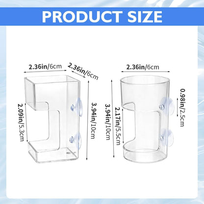 2pcs Fish Tank Feeding Tray with Suction Cup Acrylic Feeding Tube Fish Food Holder Automatic Fishing Feeder Aquarium Tank Divider Supplies Breeder Box for Aquarium (Color:Clear)