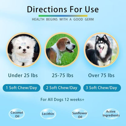 Probiotics for Dogs, Support Gut Health, Occasional Diarrhea, Digestive Health & Seasonal Allergies - Pork Flavor - 30 Soft Chews