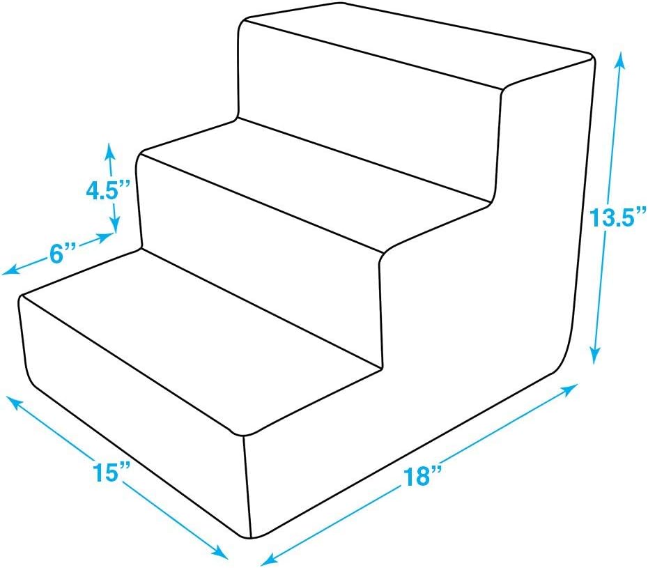Best Pet Supplies Dog Stairs for Small Dogs & Cats, Foam Pet Steps Portable Ramp for Couch Sofa and High Bed Non-Slip Balanced Indoor Step Support, Paw Safe No Assembly - Brown Linen, 3-Step