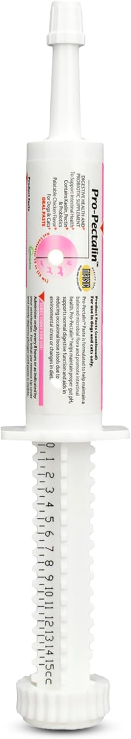 Pro-Pectalin Oral Paste for Dogs & Cats, Helps Relieve Occasional Diarrhea in Cats and Dogs, Situational Diarrhea Relief with Kaolin and Pectin, Contains Beneficial Probiotic Bacteria, 15cc