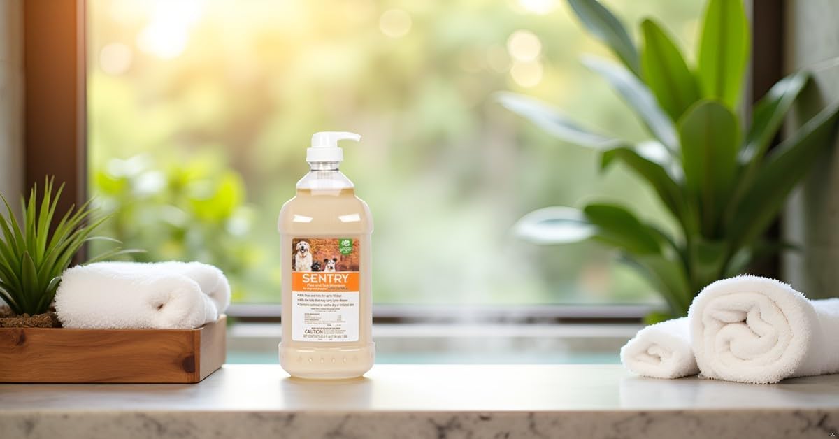 SENTRY Oatmeal Flea and Tick Shampoo for Dogs, Rid Your Dog of Fleas, Ticks, and Other Pests, Hawaii Ginger Scent, 63.5 oz