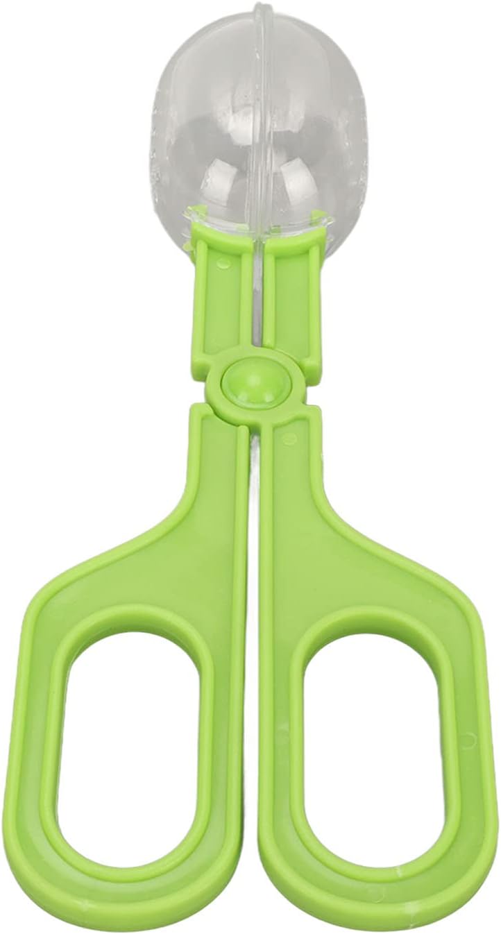 GLOGLOW Reptile Feeding Tool, Reptile Feeding Clamp Reptile Feeding and Cleaning Tool Reptile Poop Scoop with Vents for Tortoise (Green)