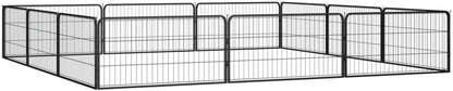 LUMILAND Safe Play Area with 12-Panel Dog Playpen, Durable Powder-Coated Steel for Indoor/Outdoor Use, Black