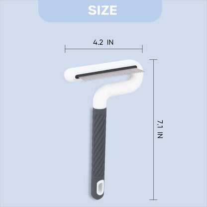 2 Pack Flea Comb, Stainless Steel Shedding Brush with Rounded Teeth, Multifunctional Pet Grooming Brush with Rubber Handle, T Shaped Tick Comb, Grooming Brush for Remove Anti Fleas Egg