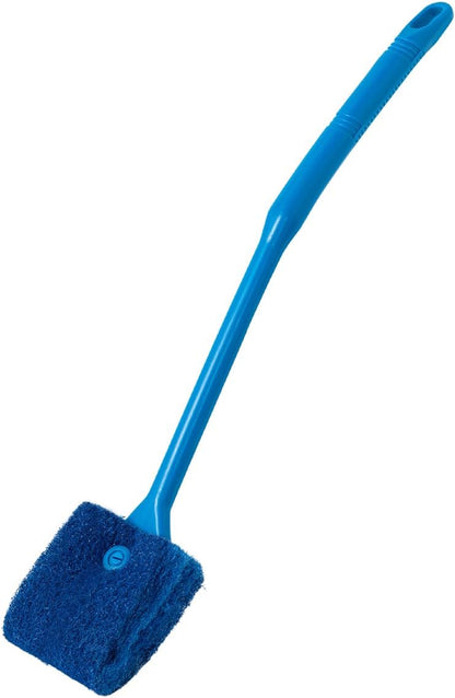 SLSON Aquarium Algae Scraper Double Sided Sponge Brush Cleaner Long Handle Fish Tank Scrubber for Glass Aquariums and Home Kitchen,15.4 inches (1)