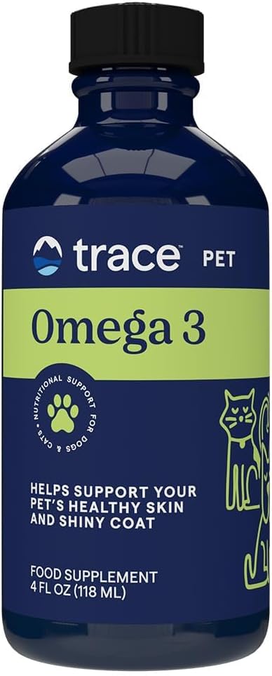 Trace Minerals Pet Omega 3 - Skin & Coat Health Supplement for Dogs & Cats - Omega-3 Fish Oil Supplement That Aids Joint & Brain Health - Pet Supplies That Aid Nerve Health - 4 fl oz