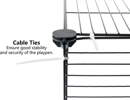 DIY Small Animal Playpen, Pet Playpen, Guinea Pig Cages, Rabbit Playpen, Dog Puppy Playpen, Indoor Metal Wire Yard Fence, 15 X 12 Inch, 12 Panels, Black