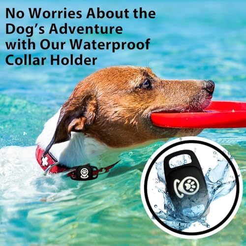Pet Tracker for Dog Tracker Smart Pet Location Tracker with Holder, Smart Item Finder, MFi Certificated, Dog Tracking Device, No Monthly Fee, Black，Works with Find My (iOS Only)