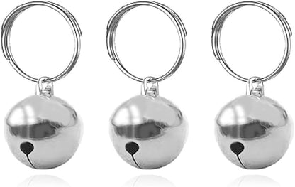 SKYPIA 3 Pack Pet Bells for Dog Cat Collar Charm Pet Pendant Accessories Stainless Steel Anti-Lost Training Bells for Collars Pet Pendant Accessories 1/2-Inch Silver
