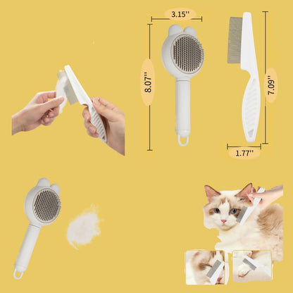 4 Pack stainless steel flea comb for cats and dogs - pet hair remover brush, grooming combs & tear stain remover for pets and owners
