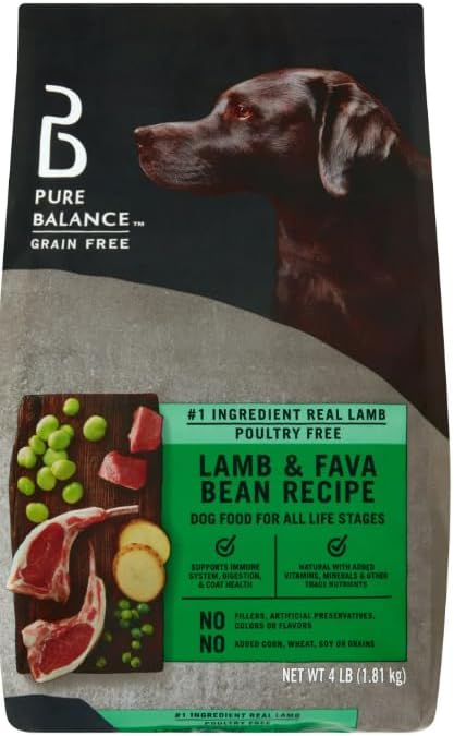 Pur Balence Lamb & Fava Bean Recipe Dry Dog Food, Grain-Free, 4 lbs