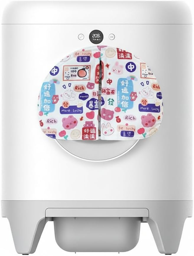 Curtain for Self Cleaning Cat Litter Box, Self-Cleaning Litter Box Curtain,Odor Blocker & Litter Scatter Shield for Cats,Easy Install, Universal Fit for Elliptical Openings (Red)