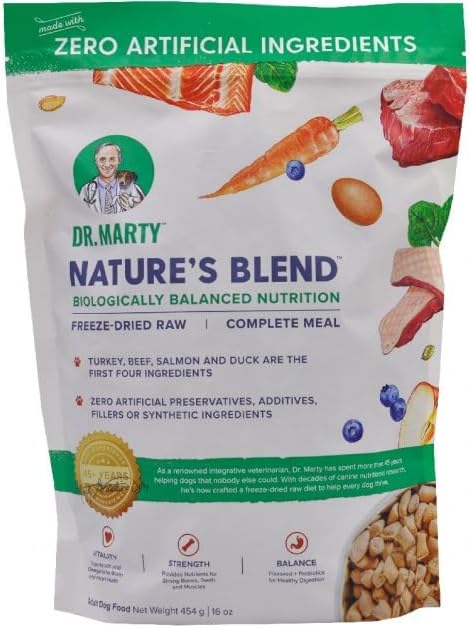 Dr Marty's Freeze-Dried Raw Dog Food - Premium High-Protein, Grain-Free Complete Nutrition - 16oz (3 Pack) - Vet-Formulated for All Breeds & Ages