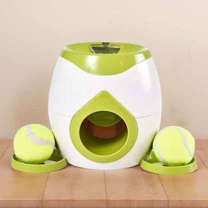 Automatic Dog Ball Launcher Dog Tennis Food Reward Machine Interactive Dogs Ball Thrower Slow Feeder for Small and Medium Dogs (Green)
