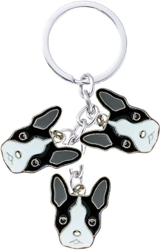 Dog Keychain, Pet Pendant Key Ring, Cute Puppy ID Tags Metal Key Ring for Dog Lover Kids