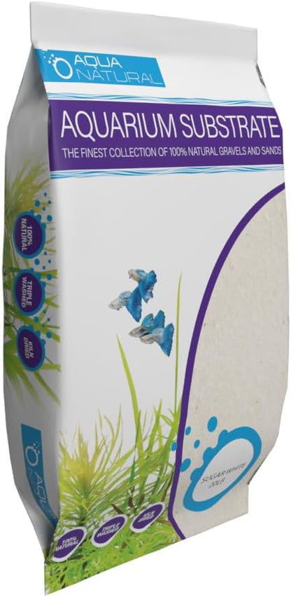 Aqua Natural Sugar White Sand 10lb Substrate for aquascaping, Aquariums, vivariums and terrariums