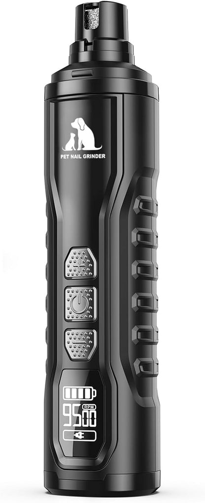 Electric Dog Nail Grinder: Upgraded 3-Speed Quiet Dog Nail Trimmer-Safe Painless Nail File for Claw Trimming & Grooming Care at Home for Dogs & Cats
