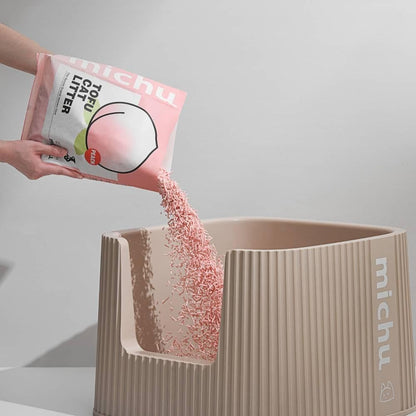 Michu Tofu Cat Litter Natural Clumping Tofu Cat Litter, Fast Clumping and Easily Scoop-able 5.5lb/88oz 5 Scents - Ocean Fresh, 2 Pack