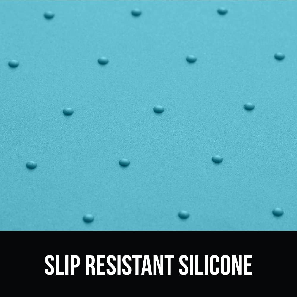 Gorilla Grip Silicone Pet Feeding Mat and Dog and Cat Lick Mat 2 Pack, 18.5x11.5 in Dog Cat Food Mat Contains Spills Turquoise, Interactive Activity Toy Licking Pad 1 Turquoise 1 Pink, 2 Item Bundle