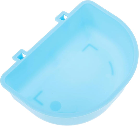 Hanging Plastic Pet Bowl for Cats and Dogs, Round Food and Water Dish, Blue Sturdy Plastic, Suitable for Crates and Travel, Multipurpose Feeding Bowl for Small to Medium Pets