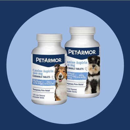 PetArmor Aspirin for Large Dogs, Fast Acting Anti-Inflammatory and Pain Relief For Dogs, Vet-Quality Joint Support and Pain Meds for Dogs, 120 Liver Flavored Tablets